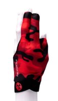 Billiard Glove, Poison Camo 3-Finger, Black-Red, L&amp;XL