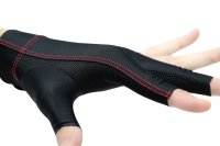 Handschuh, Cuetec Axis, 3-Finger, schwarz-rot, für rechte Hand, M