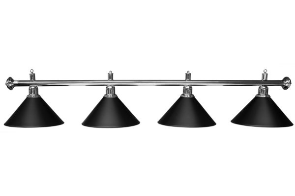 Billardlampe, Blacklight, schwarz, 4 Schirme, Ø 35 cm, 180 cm
