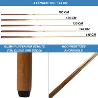 Queue einteilig Deluxe 145cm | 12mm Schraubleder