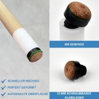Queue einteilig Deluxe 145cm | 12mm Schraubleder