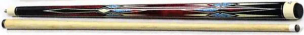 Pool-Billard-Queue, GT-4, rot-schwarz-weiß-türkis, 5/16x18-Gewinde