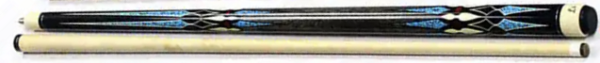 Pool-Billard-Queue, GT-4, schwarz-grau-weiß-türkis, 5/16x18-Gewinde