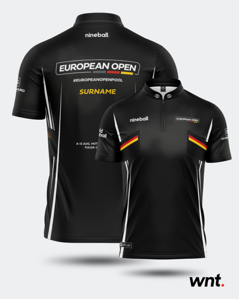 European Open 2023 Kurzarm-Trikot, schwarz, verschiedene Größen M ohne Aufdruck