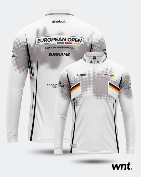 European Open 2023 Langarm-Trikot, weiß, verschiedene Größen M ohne Aufdruck
