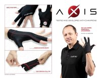 Handschuh, Cuetec Axis, 3-Finger, speed gray, für rechte Hand, S