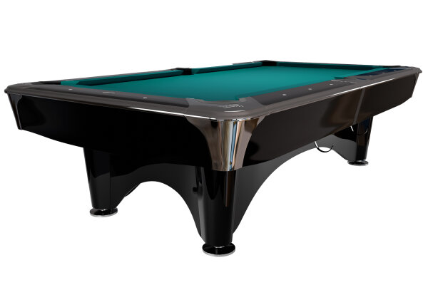 Billardtisch, Pool, Dynamic IV, glänzend schwarz 9 ft.(Fuß) mit Tuch nach Wahl