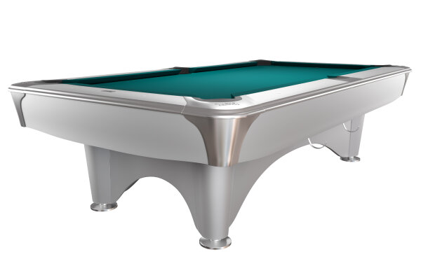 Billardtisch, Pool, Dynamic IV, glänzend-weiß 9 ft.(Fuß) mit Tuch nach Wahl