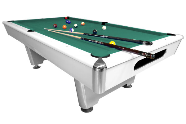 Billardtisch, Pool, Triumph Plus, matt-weiß, 7 ft., Clubtuch oder Simonis / Z9 Billardtuch