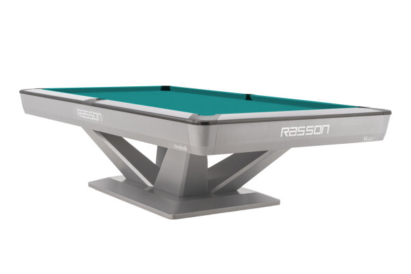 Pool Billardtisch, Rasson Victory III in silber, normale Taschenweite