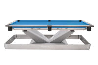 Pool Billardtisch, Rasson Victory III in silber, normale Taschenweite