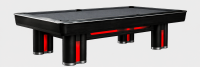Pool- Billard-Tisch G.T. Sports I schwarz, mit roter LED Beleuchtung, 9ft., freie Tuchwahl Z9 oder Simonis