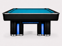 Pool- Billard-Tisch G.T. Sports I schwarz, mit blauer LED Beleuchtung, 9ft., freie Tuchwahl Z9 oder Simonis