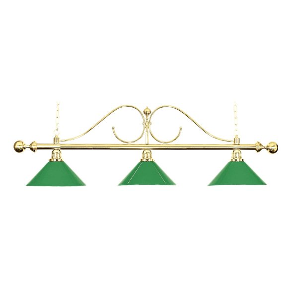 Billardlampe, Classic, grün, 3 Schirme, Ø 35 cm, 157 cm