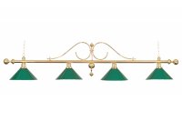 Billardlampe, Classic, grün, 4 Schirme, Ø 35 cm, 176 cm