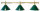 Billardlampe, Evergreen, gr&uuml;n, 3 Schirme, &Oslash; 35 cm, 112 cm